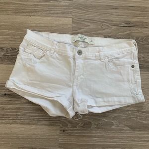 Abercrombie white denim shorts